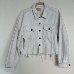 Free People White Denim Jacket